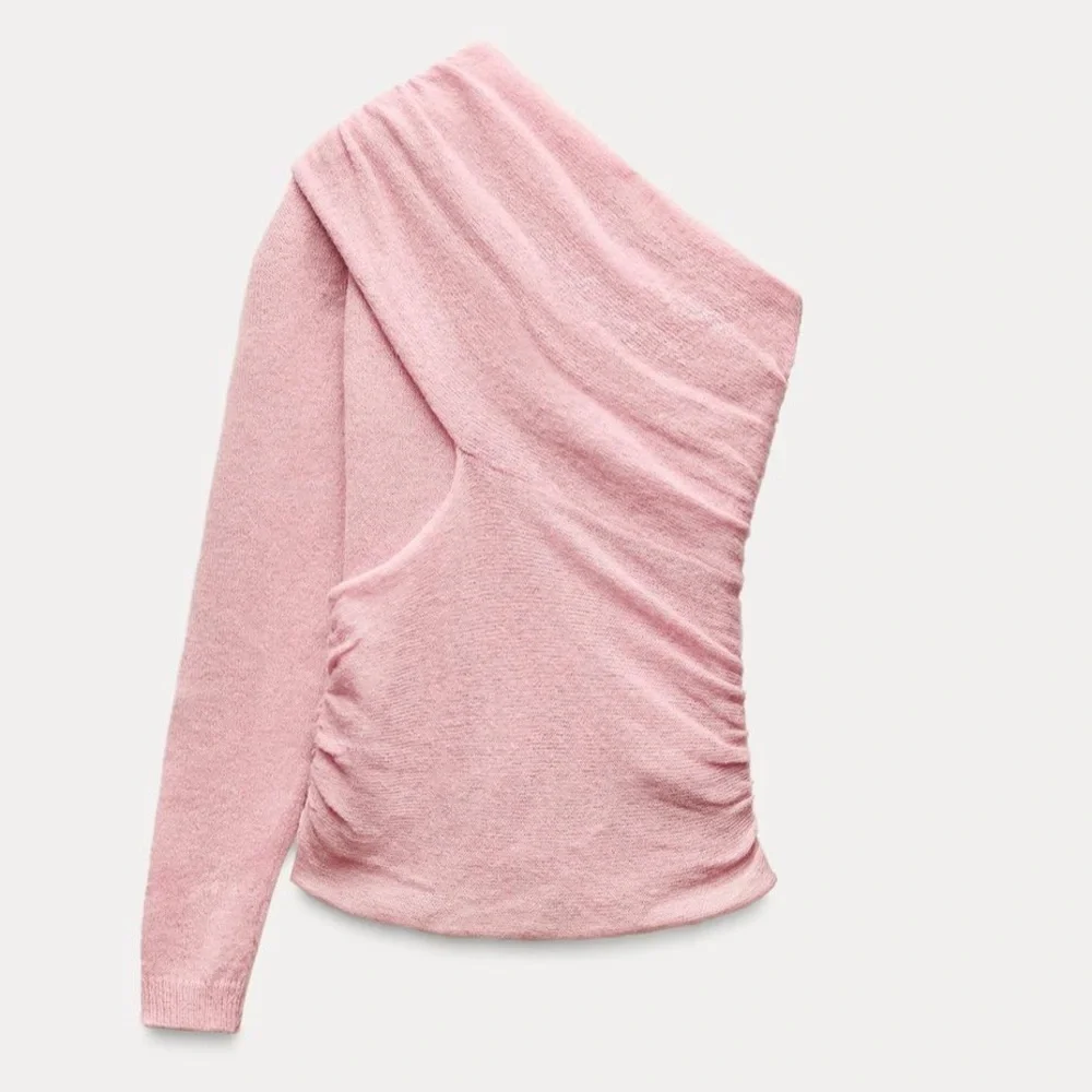 Zara raised floral knit top, pastel pink, 2025 - Picture 5 of 10